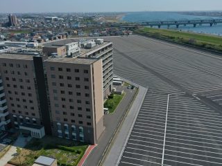 愛知県　弥富市　店舗駐車場　新設ライン工事